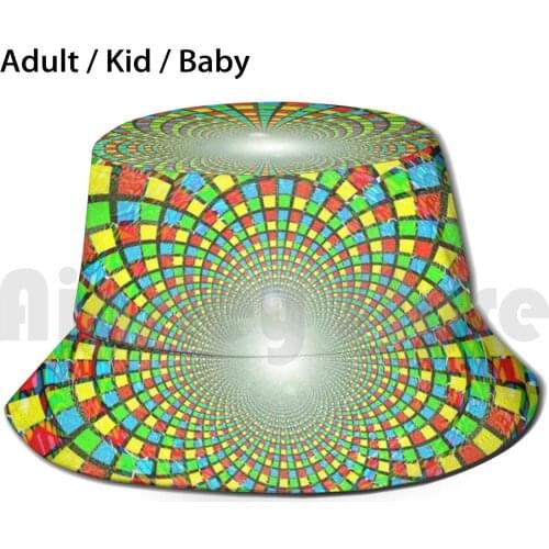 Kaleido Sun Hat Foldable UV Protection Fractal Geometric Mathematics Science Fibonacci Fractals Geometric Spiral High