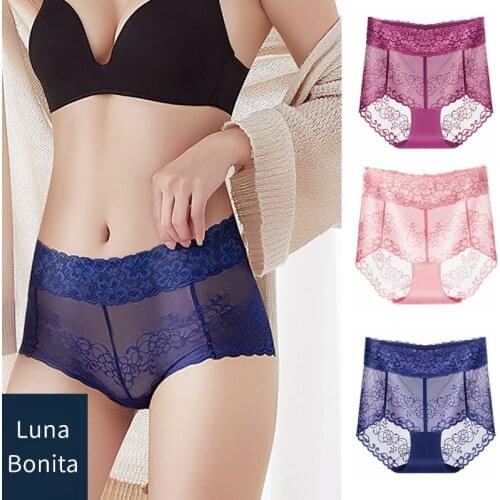 3Pcs/Lot Laces High Rise Breathable Sexy Panties Women Underpants Girl Butt Lifting Slimming Briefs Lady Tummy Control Shapewear