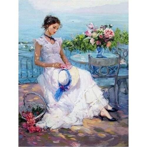 Full Round Diamond Paint Elegant Woman Diamand Embroidery Painting Beauty Rhinestone Picture Wall Sticker New Hobby Diamond Dotz