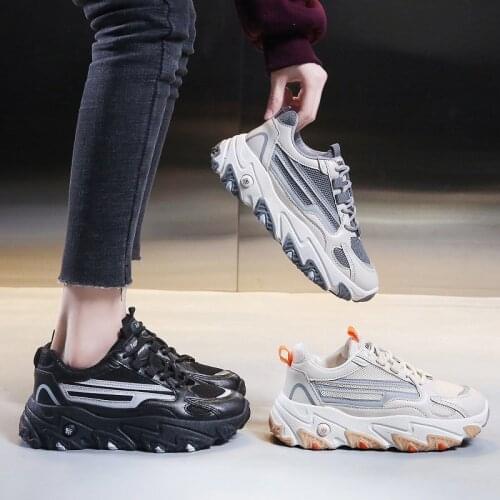 Womens Shoes Spring New Color Matching Breathable Flat Sports Casual Running Shoes