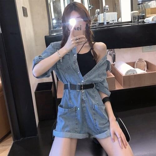 Womens clothes summer new style denim jumpsuit women jumpsuits shorts women