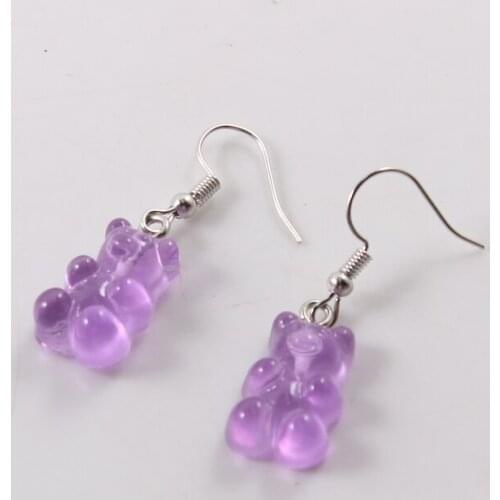 Funny Colorful Ins Style Gummy Bear Earring Lovely Resin Bear Candy Color Stud Earring For Women&Girl Daily Jewelry Party Gift