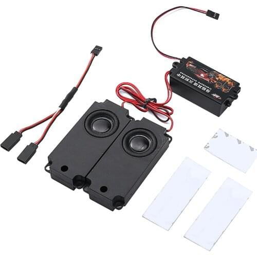1 Set Motor Sound Simulator 10 Sound Effect 2 Speaker Accelerator Linkage Engine Sound Group for 1/10 RC Crawler Truck