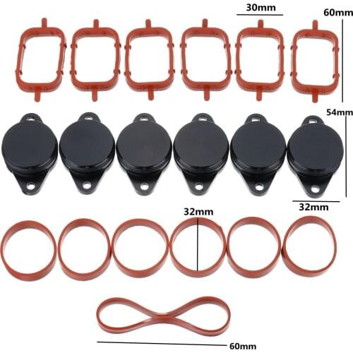 19Pcs 32mm O-Ringen Car Swirl Flap Blank Bungs + Manifold Gaskets For BMW E39 E46 E53 E60 E90-E93 1999-2010 #11617790198