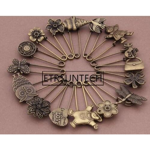 300pcs Vintage Fashion Pin Brooch Animal Butterfly Shape Ornaments for Scarf Sweather Coat Bag Party Favor Gift