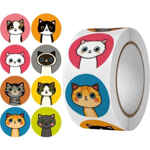 500pcs/wad Lovely Cat Stickers For School Reward Stickers Classroom Decoration Encouragement Sticker Labels For Student Teacher