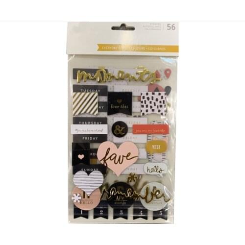 56pcs label Cardstock Die Cut Stickers for Scrapbooking Happy Planner/Card Making/Journaling Project Craft