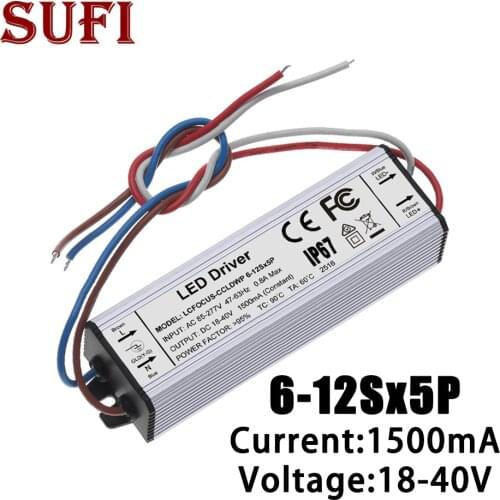 6-12Sx5P Lighting Transformers 30W 40W 50W 60W LED Driver 1500mA 18-40V Power Supply For DIY 30 40 50 60 W Floodlight LED Chip