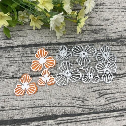 6Pcs Flower Card Frame metal cutting dies mold Round hole label tag Scrapbook paper craft knife mould blade punch stencils dies