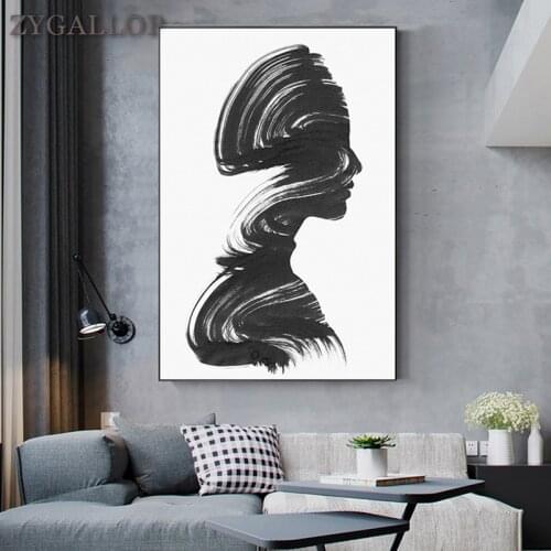 Abstract Lady Line Drawing Canvas Wall Art Picture Home Decor Nordic Minimalist Posters and Prints Abstract Figure Art Painting