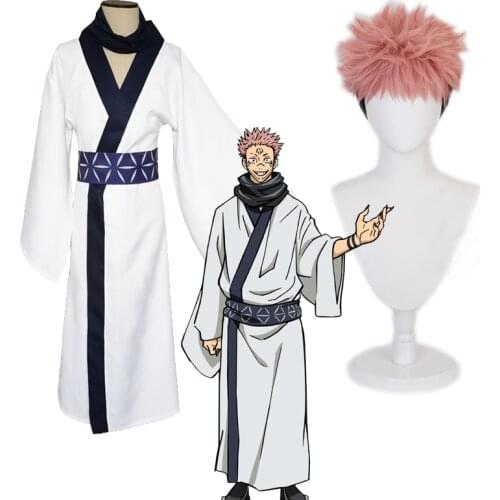 Anime Kimono Ryomen Sukuna Cosplay Jujutsu Kaisen Costumes Sukuna Ryomen Wigs and Tattoo Stickers Mens and Womens Clothing