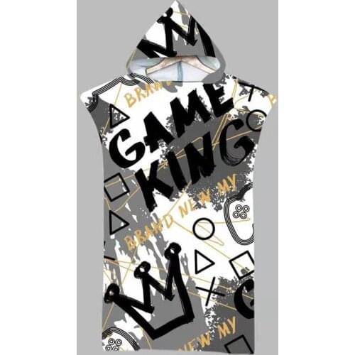 Gamepad Bath Beach Towels with Hood Microfiber Hooded Towel Poncho for Swimming Beach Surf Man Woman Bathrobe Beachwear