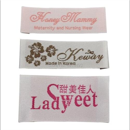 Free shipping custom satin clothing tags/customized garment logo/shirt tag/custom labels for clothing/brand label 1000 pcs a lot