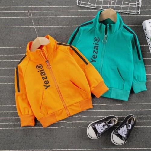 Children Simple Solid Color Letter Jacket Toddler Boy Long Sleeve Casual Sports Outerwear Girl Trend Fashion Clothing Spring New