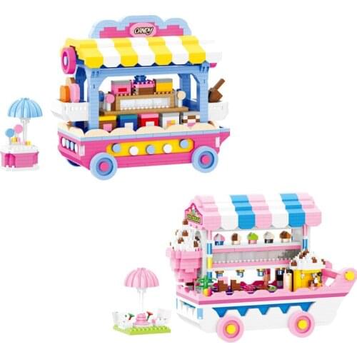 Disneyland micro diamond block Disney world park ice cream Candy Wheels on Meals building brick educational toy nanobrick