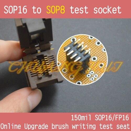 IC TEST SOP16 to SOP8 test socket FP--16-1.27-05 FP16 SOP16 SO16 ic socket