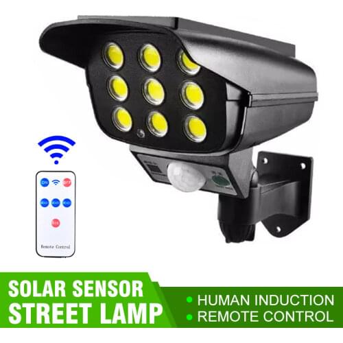 77 LED Wireless Outdoor Solar Light Dummy Camera Flood Light Motion Sensor Security Waterproof Garden Wall Solar Lamp