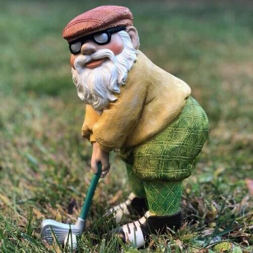 Dwarf Garden Decoration Golfing Gnome Statue Resin Crafts Decoration Gift Figurines For Interior Home Decor Декор Для Дома