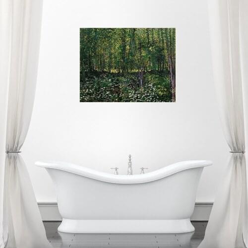 Van Gogh Oil Painting Canvas Print Trees Grass Flower Landscape Artwork Fashion Gift Wall Art for Living Room Decor Green