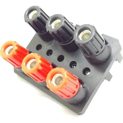 Red & Black 6 Pins 6 Positons Turn Type Speaker Terminal Board Connector