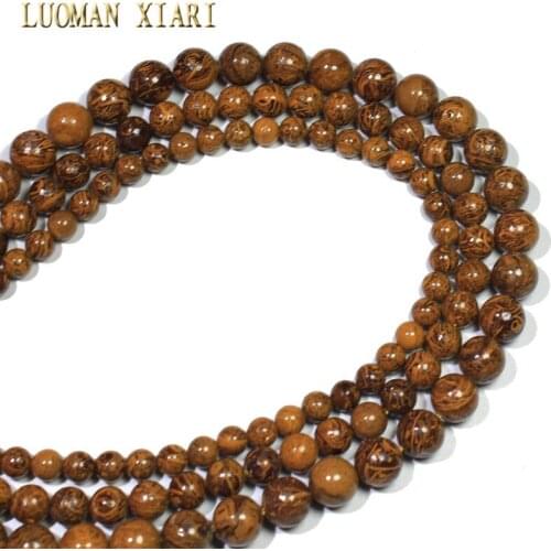 Factory Price Natural Rubber Stone Round Loose Beads For Jewelry Making DIY Bracelet Necklace Material 6/8/10 Strand 15