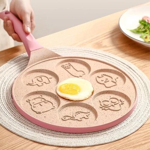 Kitchen Pot Smiley Face Pancake Pan Fun Enjoy Mini Pancake Omelette Pan with Double Layer Non Stick Coating Pancake Pan Breakfas