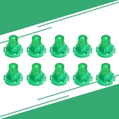 Mayitr Car Signal Lamp 10pcs T4.2 Green LED Instrument Dash Board Map Side Climate Control Light Bulb DC12V
