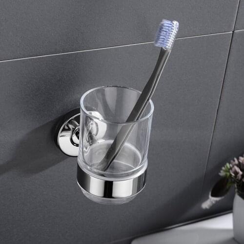 Toothbrush Holder Stainless Steel Wall Mounted Chrome Plating Bathroom Toothbrush Cups Holder Hanger