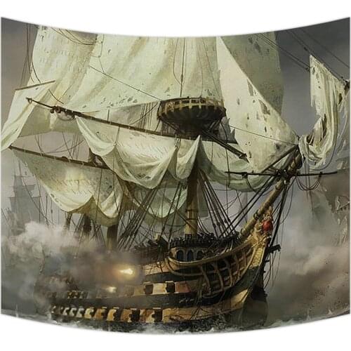 Custom Cool Pirate Ship Tapestry Wall Hanging