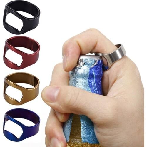 22MM Portable Mini Ring Beer Bottle Opener Stainless Steel Finger Ring-shape Bottle Beer Cap Opening Remover Kitchen Bar Tools