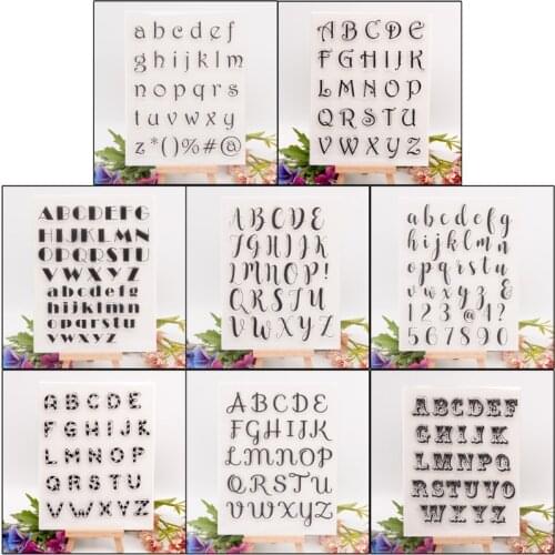 Clear Seal Stamp,1/8pcs Alphabet Letter Number Silicone Clear Seal Stamp DIY Scrapbooking Emboss