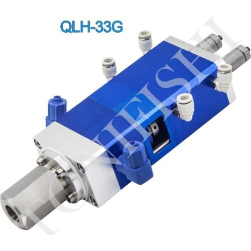 QLH-33G back-suction double-liquid high-flow dispensing valve, AB glue precision pneumatic valve, VU ink filling valve