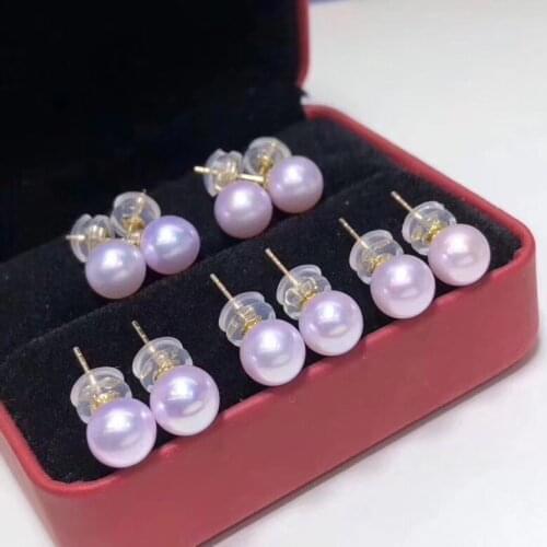 HOT CHEAP 18K Gold Stud Earrings Mountings Settings AU750 Jewelry Findings Mounts for Pearls Jade Coral Crystal Beads Stones