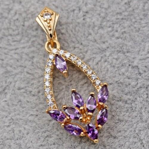 RLOPAY fashion Bohemian Pendant for Women Gold plated red green zircon Pendant Fashion Wedding Jewelry accessories Gift