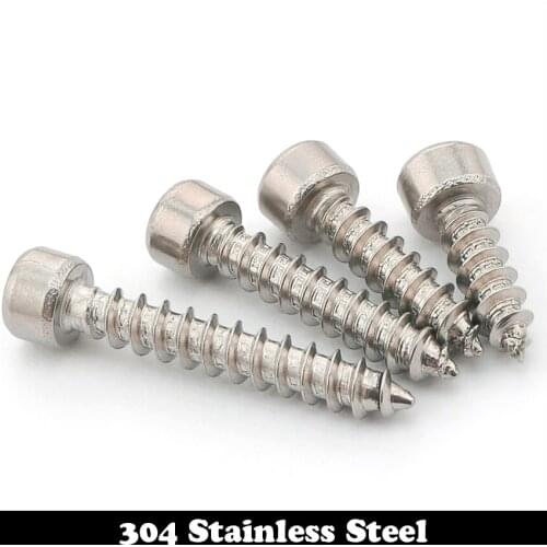 M3.5 M3.5*12/15/20/25/30 M3.5x12/15/20/25/30 304 Stainless Steel Wooden Audio Model Inner Hex Hexagon Socket Self Tapping Screw
