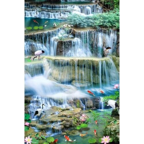 3D waterfall stream river floor Waterproof floor mural painting Custom Photo self-adhesive 3D floor 3d floor stickers