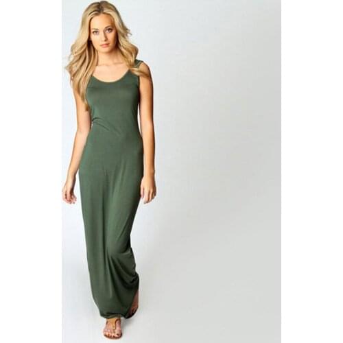 Skinny Sexy Dress Women Spring And Summer Party Long Dresses O-neck Sleeveless Off Shoulder Plus Size Casual Maxi Dresses