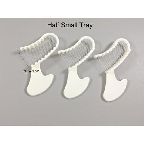 Dental Disposable Impression Bite Registration White Quadrant Tray With Net