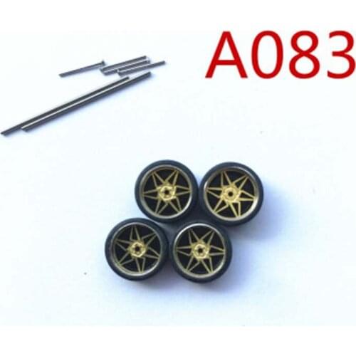 1/64 scale fine diecast alloy car model parts modified wheels hub metal rubber tires car model replacement Accessories display