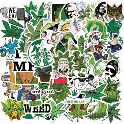 10/30/50Pcs smoking spoof leaf character Graffiti Waterproof Skateboard Travel Suitcase Phone Laptop Luggage Stickers DIY Kids