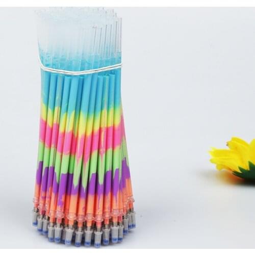 10PCS Creative Multi Color Rainbow Refill Highlighters Gel Pen Ball Point Pen Students Painting Graffiti Fluorescent Refill