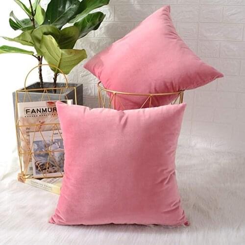 2 pcs Velvet pink Pillow Cover Cushion Covers throw Pillow case, Home Decor Decorations For Sofa Couch Bed Chair 18x18 Inch