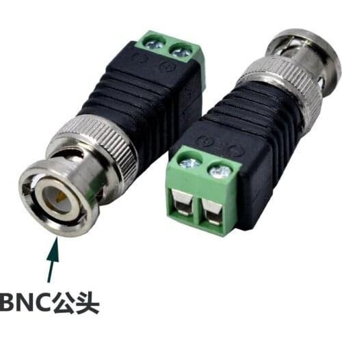 2pcs/lot Mini Coax BNC Connector UTP Video Balun Connector BNC Plug DC Adapter For CCTV Surveillance Camera CCTV system
