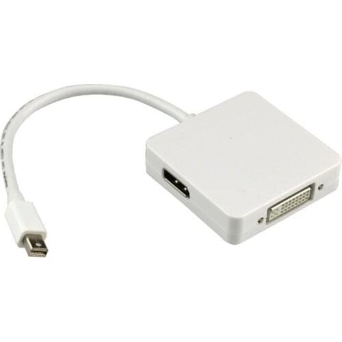 3 In 1 mini Displayport DP to DVI HDMI DP Cable Adapter Display port Male to Female for Mac Macbook Pro Air
