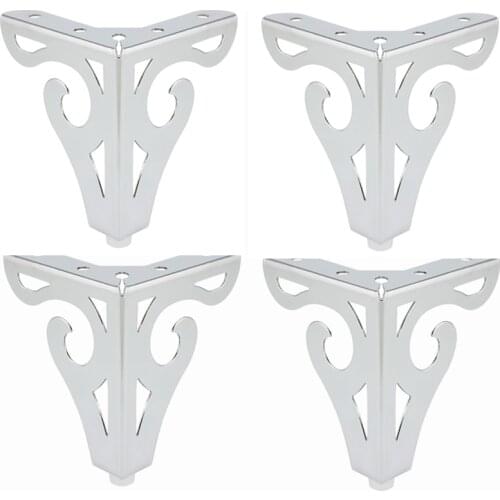 4pcs 10/12.5cm Height Table Bed Legs with Screws Hollow Out Modern Furniture Sofa Legs Cupboard Desk Dressers Kitchen Cabinets