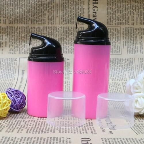 50ml 80ml Rose Red Make up Tools Airless Pump Bottles With Black Head Plastic Cosmetic Containers for Lotion 10 pcs/lot