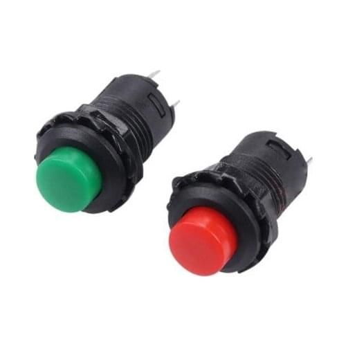 50PCS/LOT DS-425 DS-428 Red/Green Self-locking Push button Switch Latching ON/OFF DS-425A 12mm