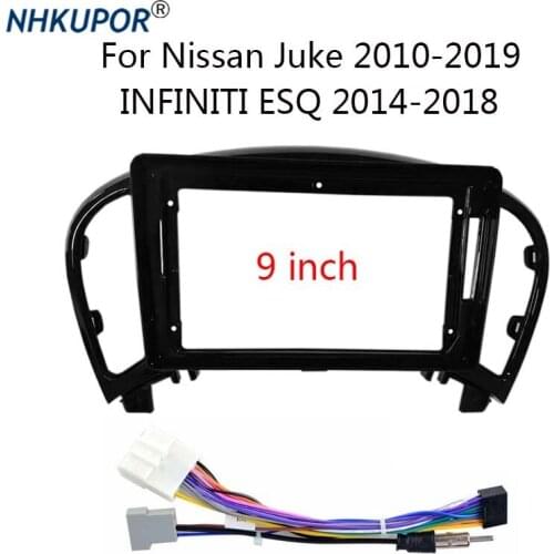 9 Inch Car Radio Fascia for Nissan Juke / INFINITI ESQ Installation Dash Mount Plastic Panel Frame Kit Trim Bezel Faceplate