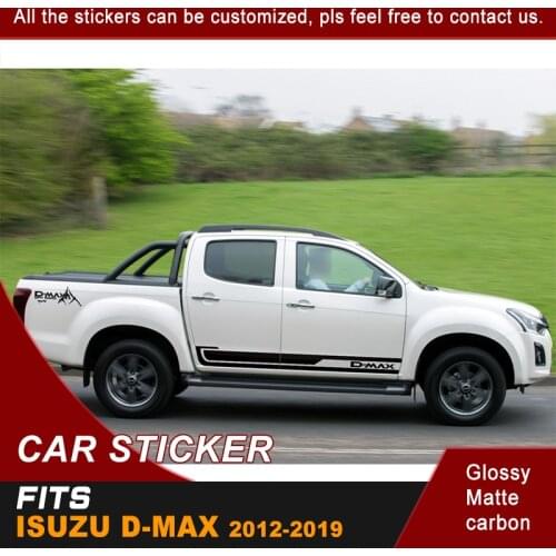 Car decals 2 pcs side door stripe graphic vinyl cool car stickers fit for isuzu dmax 2012 2013 2014 2015 2016 2017 2018 2019