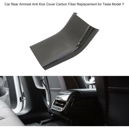 Car Rear Armrest Anti Kick Cover Carbon Fiber Replacement for Tesla Model Y Car Accessories